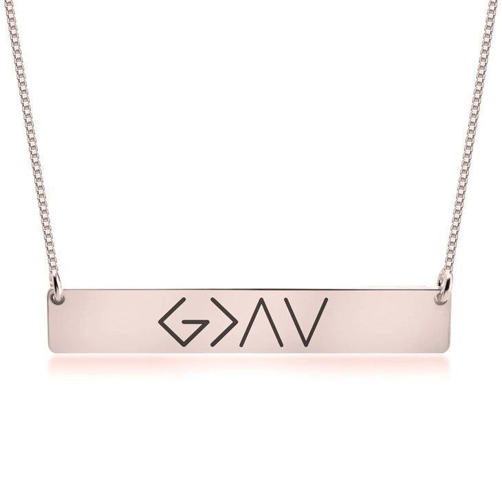 Horizontal Bar Pendant Necklace, view 3