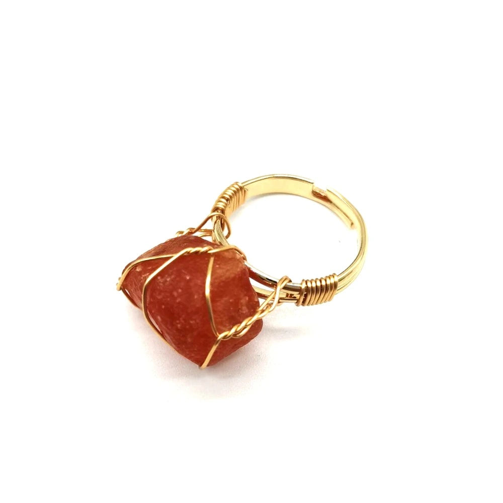 Personality Hand Wrapped Rough Stone Ring supplier gallery image 7