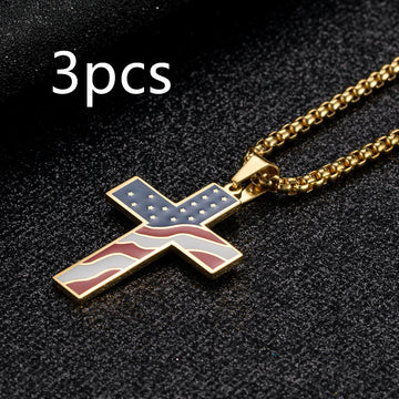 Flag Cross Pendant Necklace supplier gallery image 16