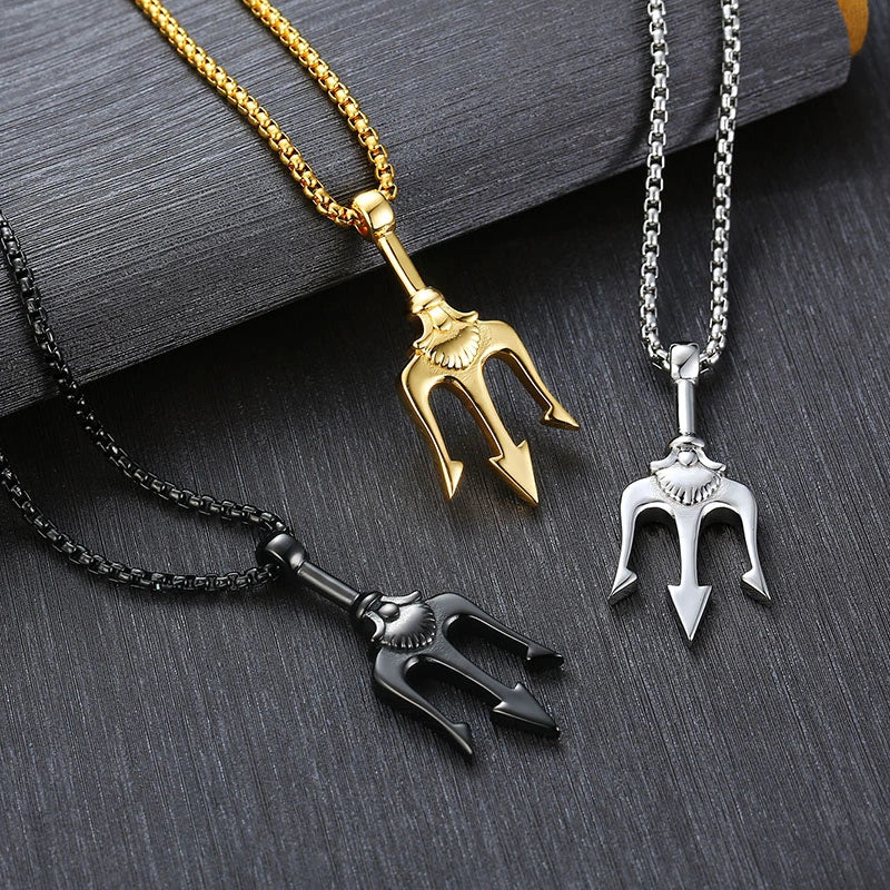 Neptune's Trident Retro Mythical Sea Necklace supplier gallery image 3