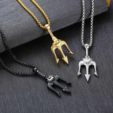 Neptune's Trident Retro Mythical Sea Necklace supplier gallery image 3