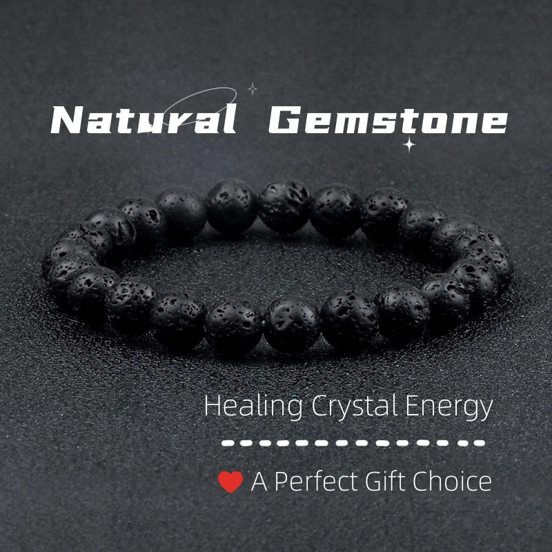 Natural Volcanic Stone Beads Black Bracelet supplier gallery image 13