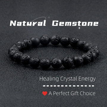 Natural Volcanic Stone Beads Black Bracelet supplier gallery image 13
