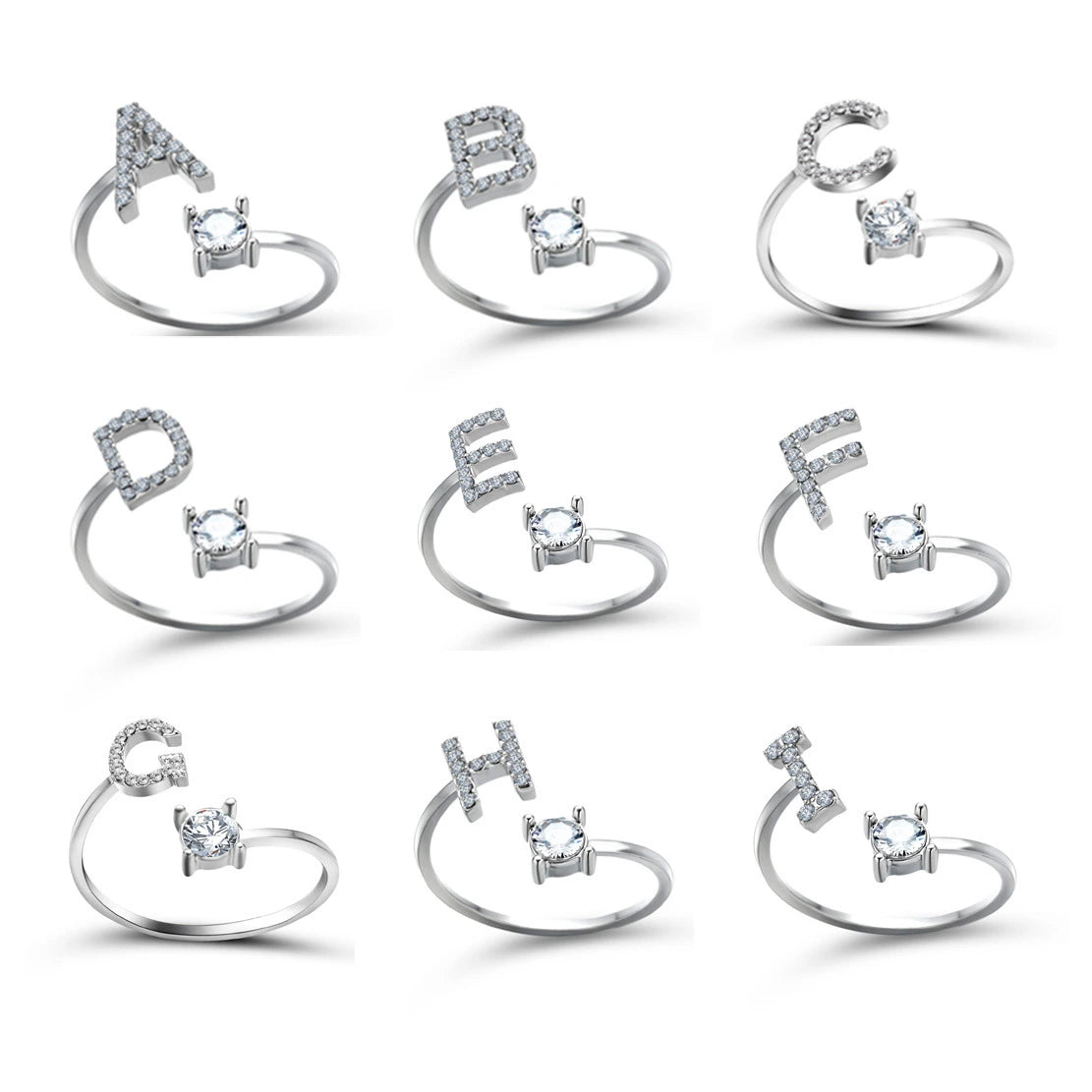 Design Adjustable Initial Letter Elegant Ring supplier gallery image 3