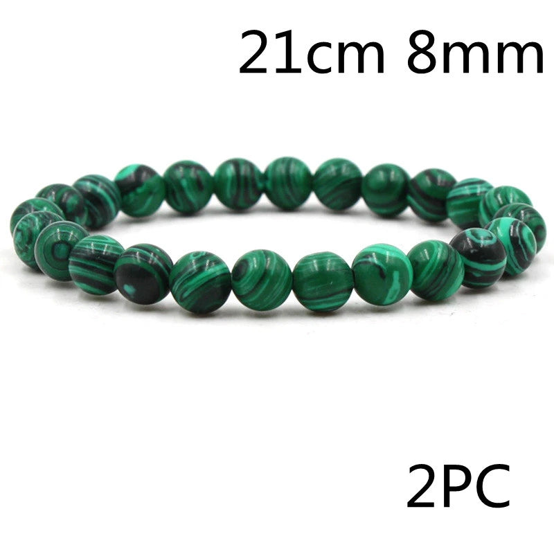 Classic Black Matte Green Malachite Bracelet supplier gallery image 17