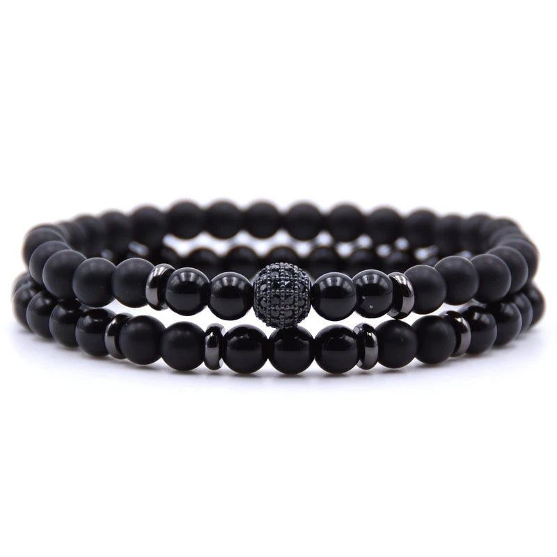 6 mm Natural Stone Bead Bracelet, view 4