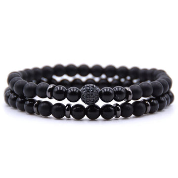 6 mm Natural Stone Bead Bracelet, view 4