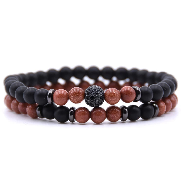 6 mm Natural Stone Bead Bracelet, view 5