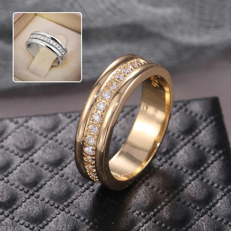 Gold-Tone Rhinestone Ring, view 1