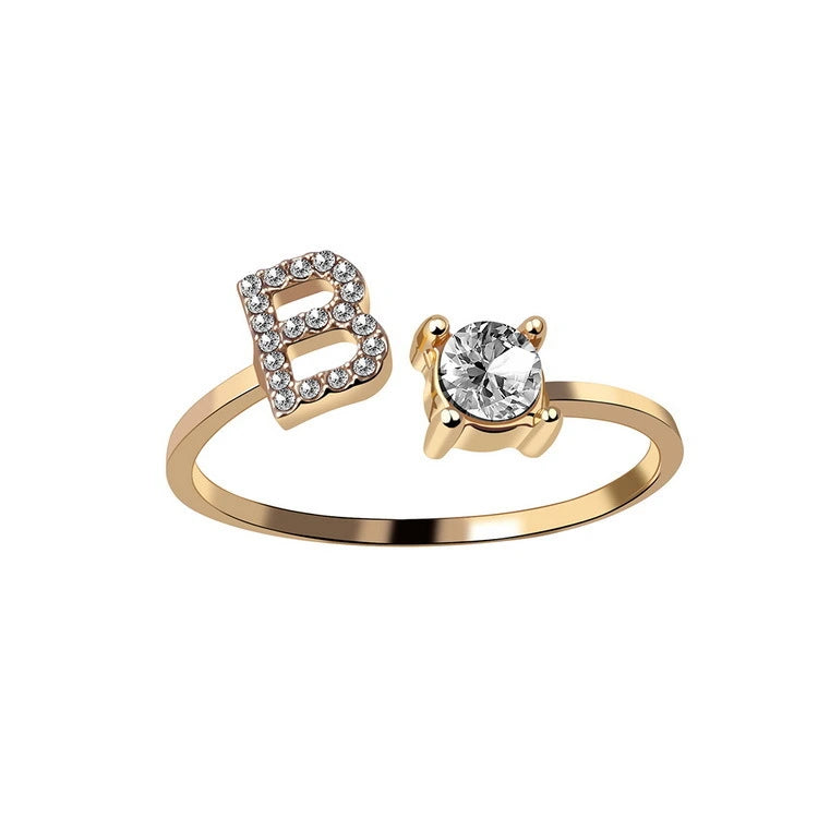 Design Adjustable Initial Letter Elegant Ring supplier gallery image 5