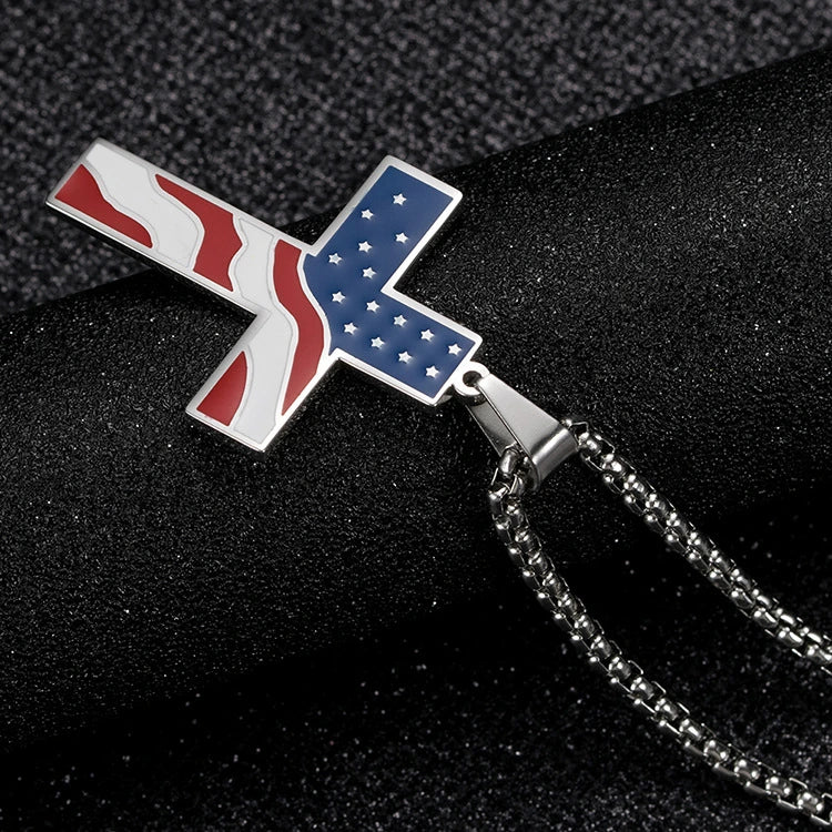 Flag Cross Pendant Necklace supplier gallery image 7