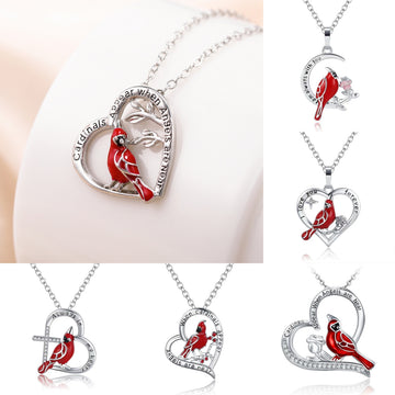 Creative Heart Shaped Cardinal Exquisite Necklace supplier gallery image 2