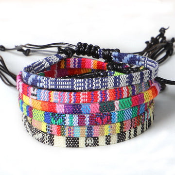 Hand Woven Rainbow Color Anklet Bracelet supplier gallery image 2