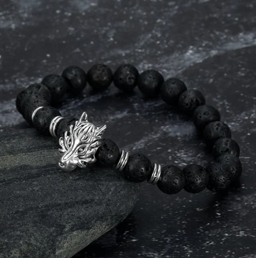 Asgard Crafted Grey Wolf Head Bracelet supplier gallery image 2