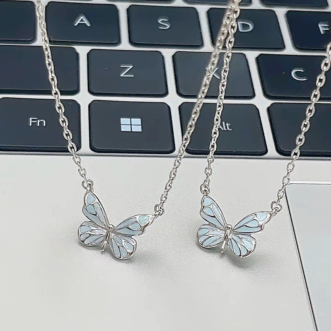 Blue Luminous Butterfly Glow Dark Necklace supplier gallery image 6