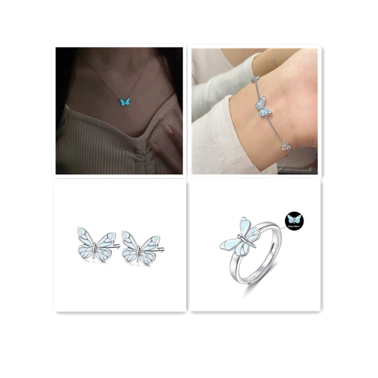 Blue Luminous Butterfly Glow Dark Necklace supplier gallery image 14