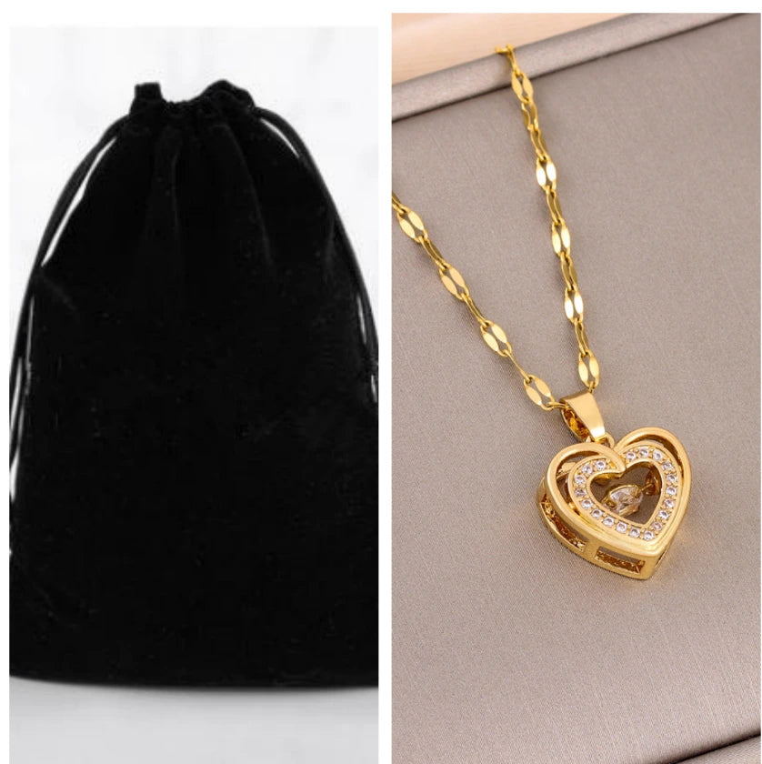 Double Layer Love Rhinestones Woman Necklace supplier gallery image 8