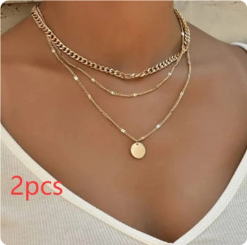 Multilayer Disc Chains Personality Necklace supplier gallery image 9