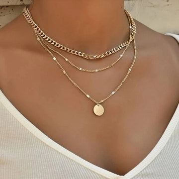 Multilayer Disc Chains Personality Necklace supplier gallery image 7