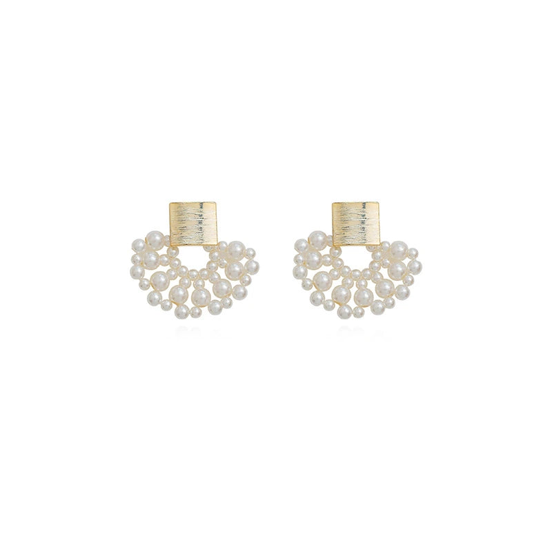 Handmade Pearl Woven Scalloped Pearl Earrings supplier gallery image 7
