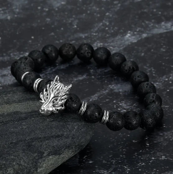Asgard Crafted Grey Wolf Head Bracelet supplier gallery image 3