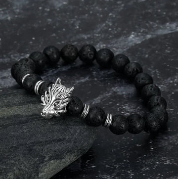 Asgard Crafted Grey Wolf Head Bracelet supplier gallery image 3