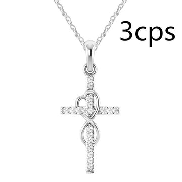 Crystal-Set Cross Pendant Necklace supplier gallery image 16