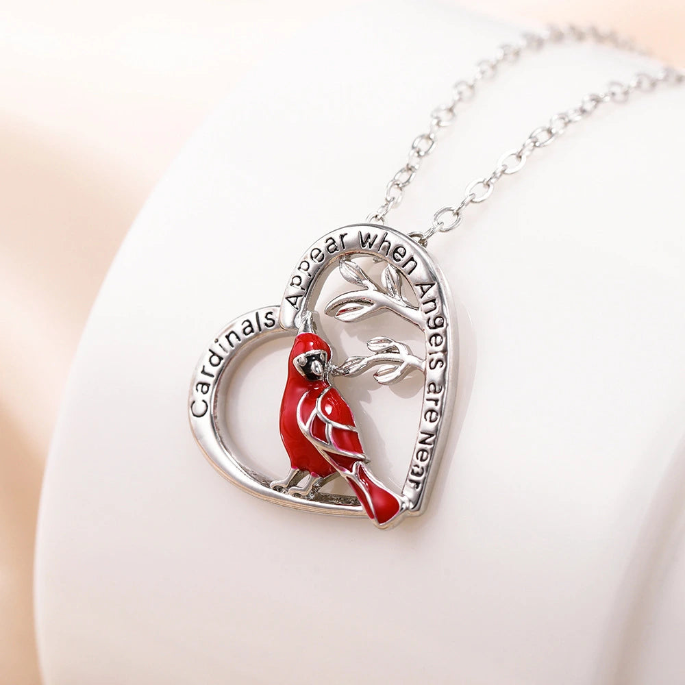 Creative Heart Shaped Cardinal Exquisite Necklace supplier gallery image 4