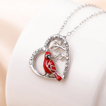 Creative Heart Shaped Cardinal Exquisite Necklace supplier gallery image 4