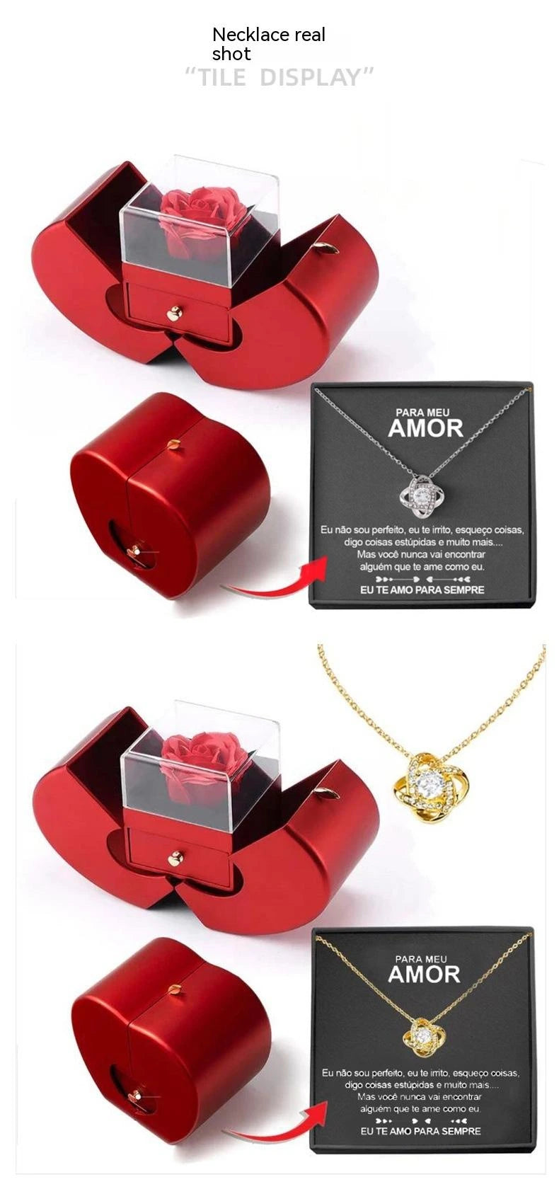Eternal Rose Gift Box with Love Necklace, view 14