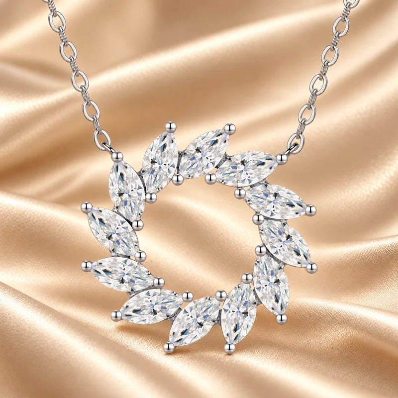 Generated concept artwork for Aurore Moissanite Pendant Necklace; illustrative only, not an exact product photograph