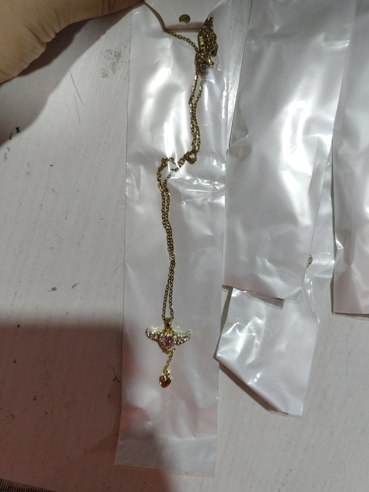 Moving Cupid Heart Angel Wings Necklace supplier gallery image 19