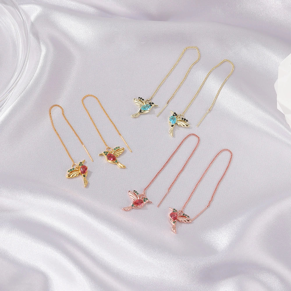 Unique Little Bird Drop Long Earrings supplier gallery image 5