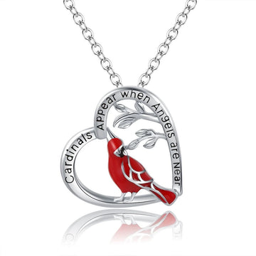 Creative Heart Shaped Cardinal Exquisite Necklace supplier gallery image 13