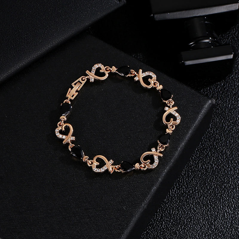 Hollow Love Rhinestones Heart Shaped Bracelet supplier gallery image 7