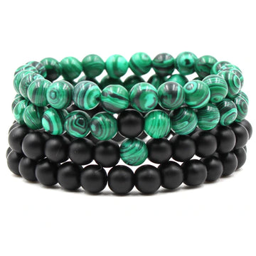 Classic Black Matte Green Malachite Bracelet supplier gallery image 3