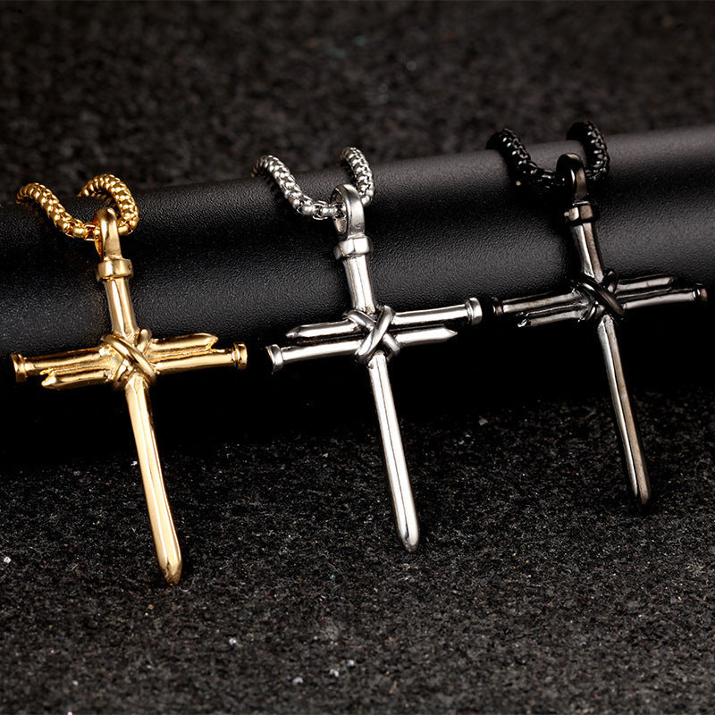 Supplier listing photo for Steel Gold Black Color Mens Necklace