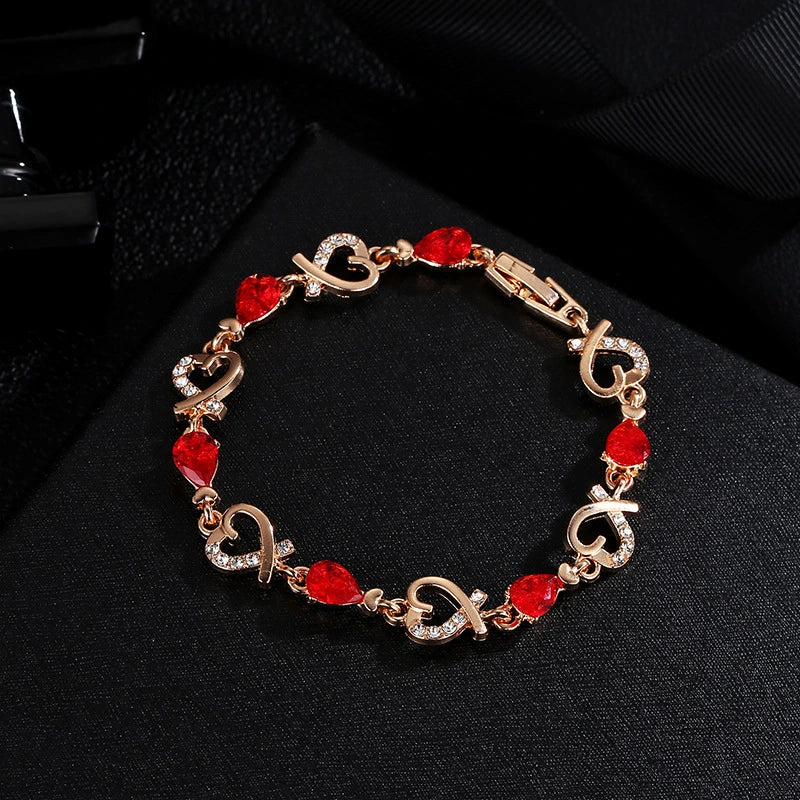Hollow Love Rhinestones Heart Shaped Bracelet supplier gallery image 6