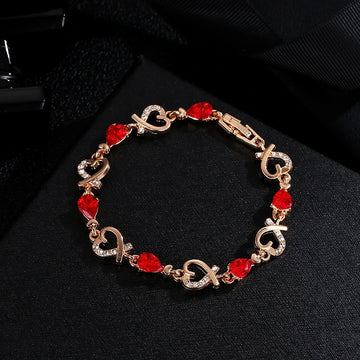 Hollow Love Rhinestones Heart Shaped Bracelet supplier gallery image 6