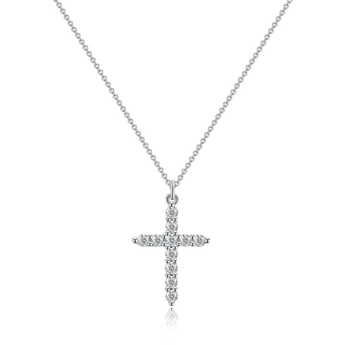 Rotating Crown Cross Pendant Necklace, view 4