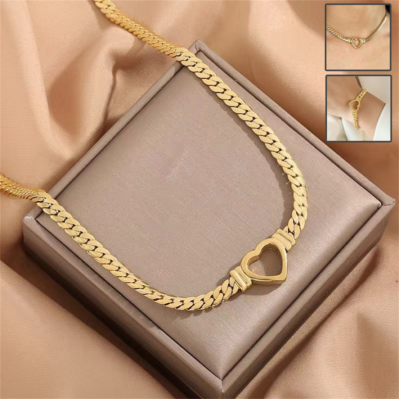 Supplier listing photo for Personalized Love Chain Non Fading Jewellery Set