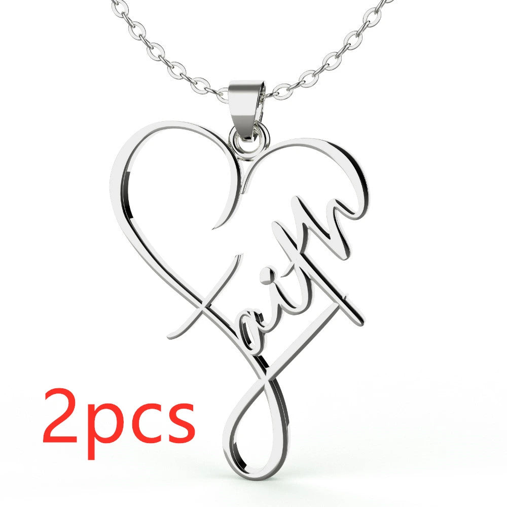 Heart of Faith Pendant Necklace, view 8