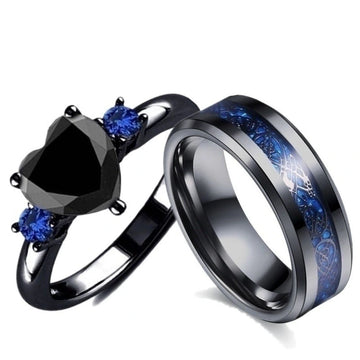 Black Heart Crystal Ring, view 2