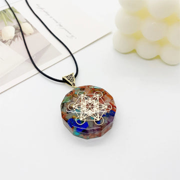 Seven Chakra Crystal Pendant Necklace, view 19