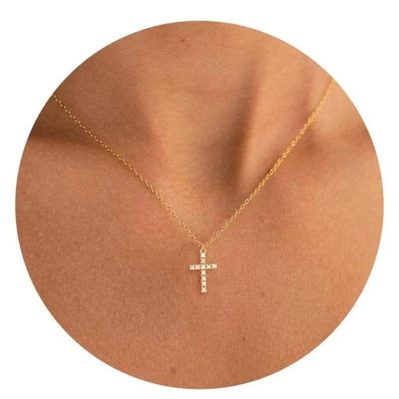 Rotating Crown Cross Pendant Necklace, view 5