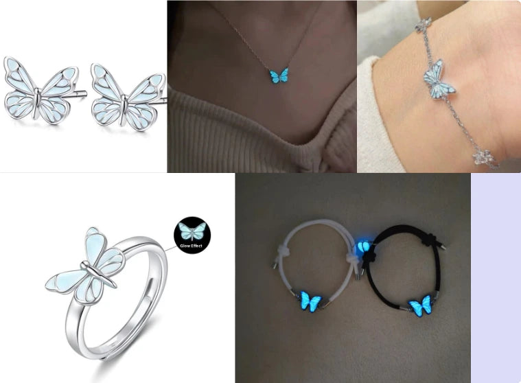 Blue Luminous Butterfly Glow Dark Necklace supplier gallery image 15
