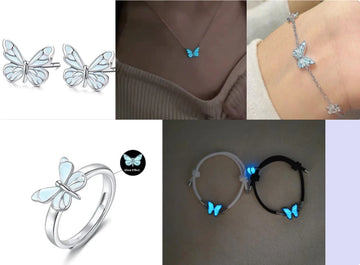 Blue Luminous Butterfly Glow Dark Necklace supplier gallery image 15