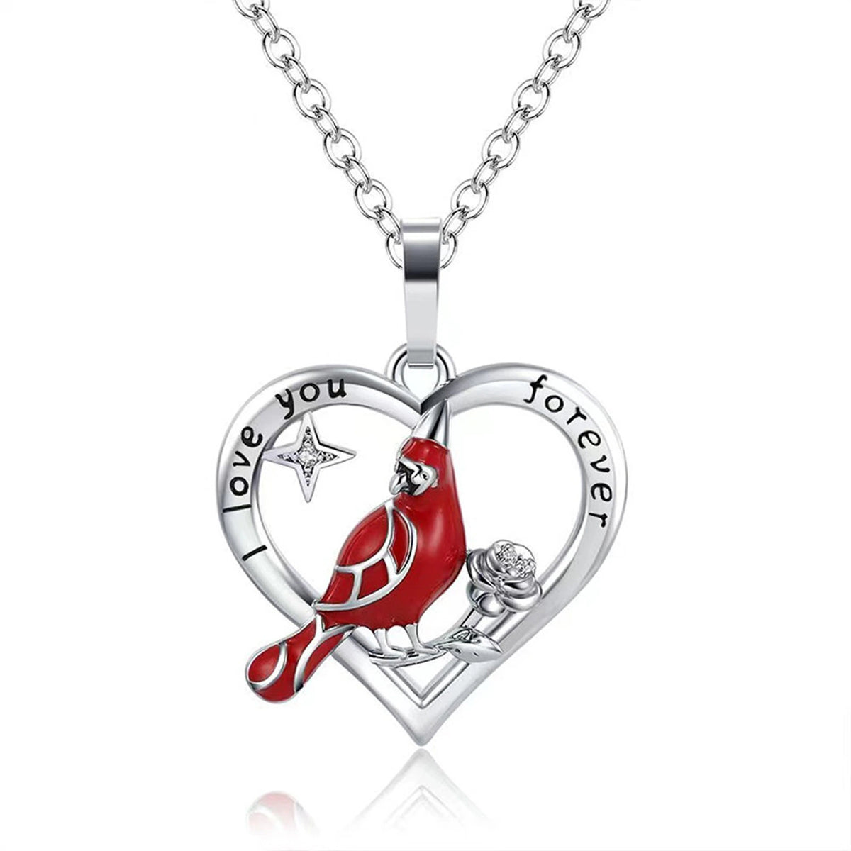 Creative Heart Shaped Cardinal Exquisite Necklace supplier gallery image 12