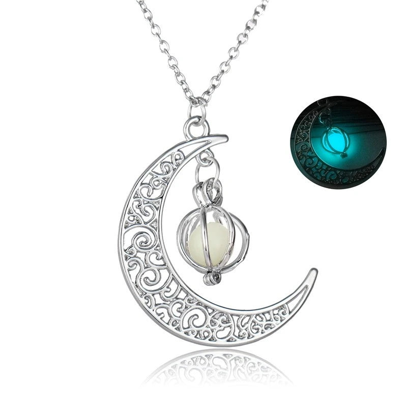 Glow-in-the-Dark Moon Pendant Necklace, view 8