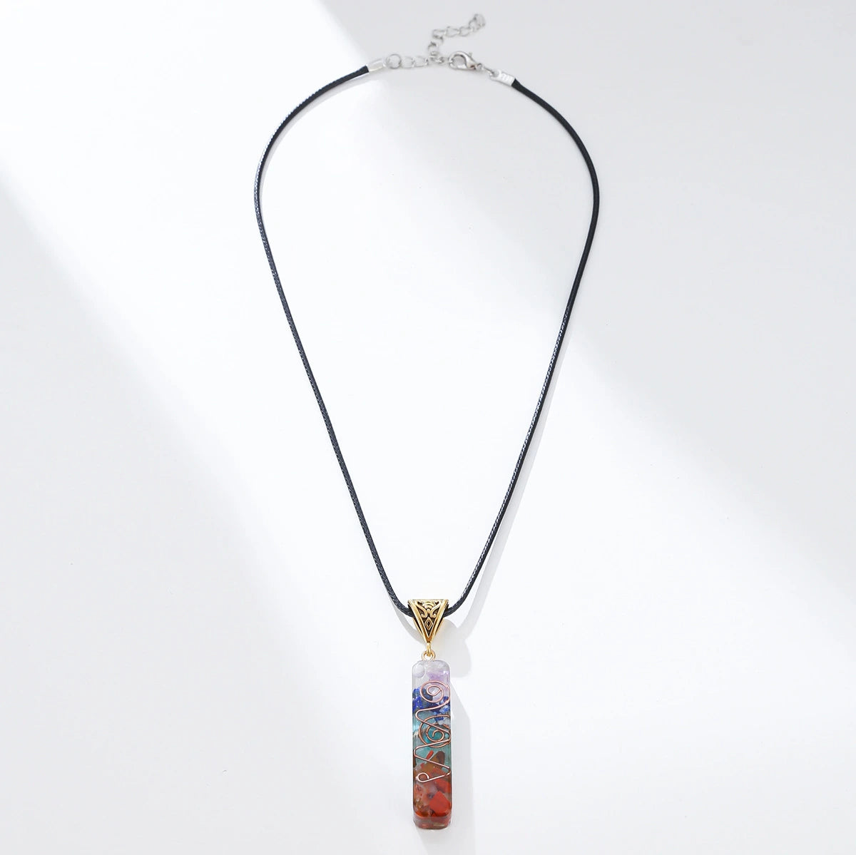 Seven Chakra Crystal Pendant Necklace, view 9